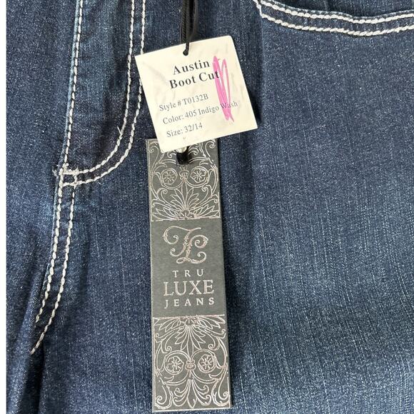 Tru Luxe Boot Cut Jeans Women's Size 32/14 Austin Indigo Wash - Picture 3 of 6